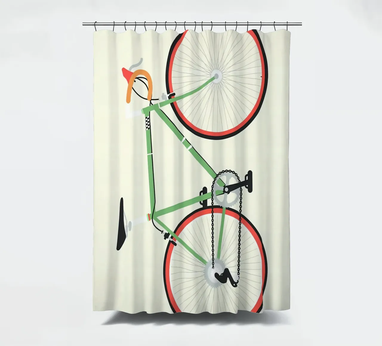 Bicicletta verde Illustrazione bicicletta da corsa tenda da doccia da Albert S Jacob