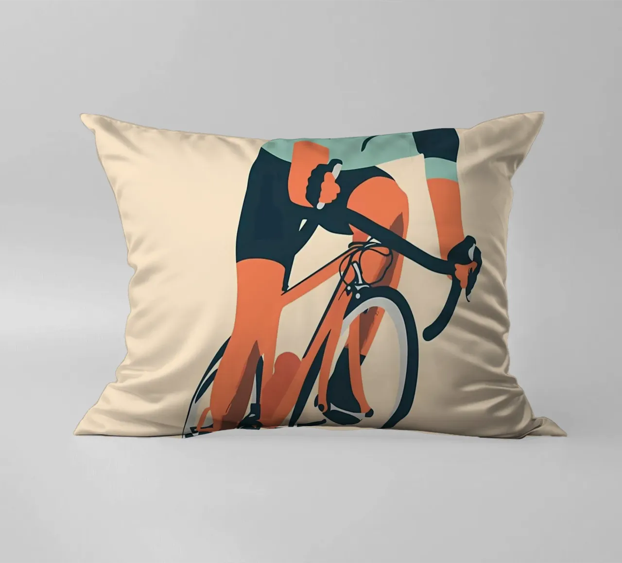 Minimalist Cyclist decorative cushion by Albert S Jacob
