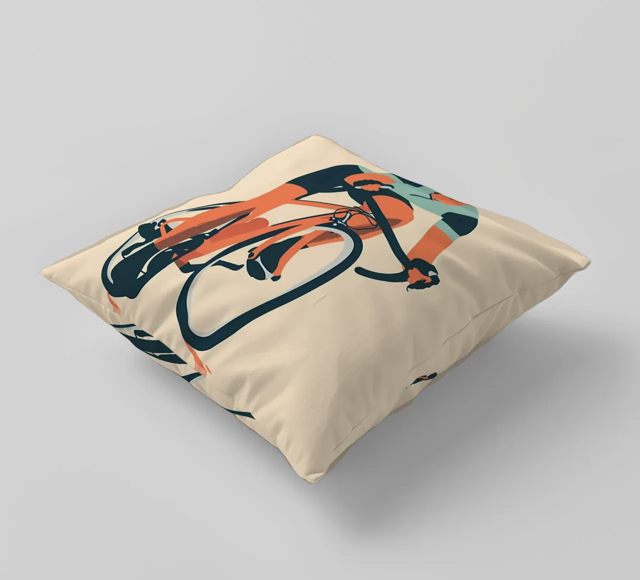 Minimalist Cyclist decorative cushion by Albert S Jacob