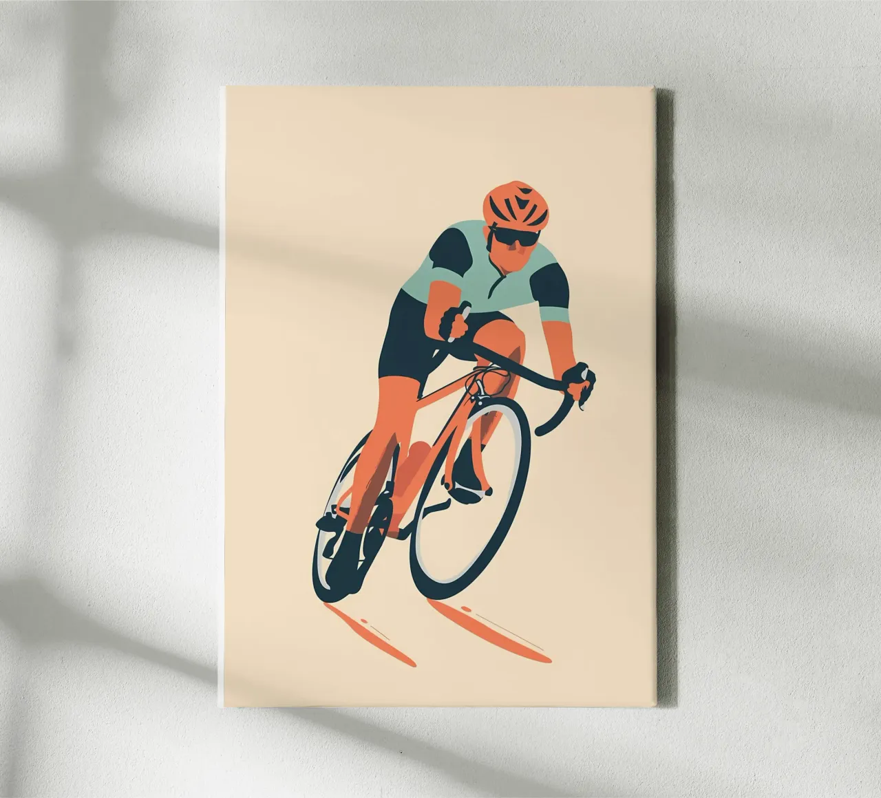 Minimalist Cyclist canvas by Albert S Jacob