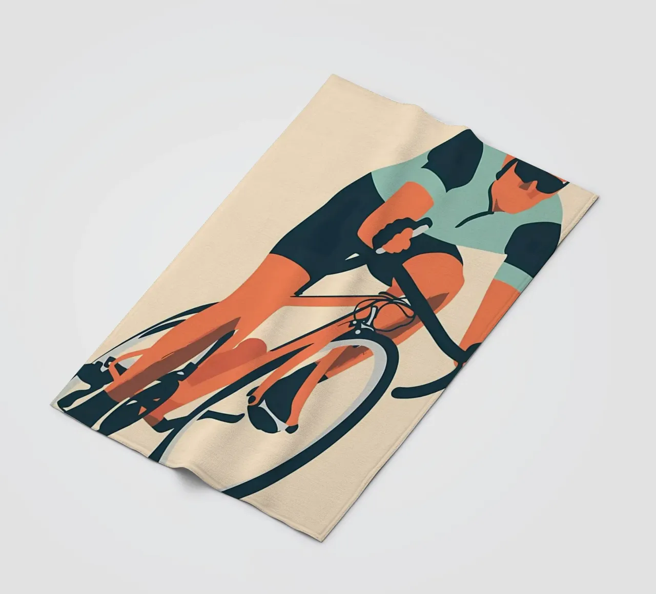 Minimalist Cyclist fleece blanket by Albert S Jacob