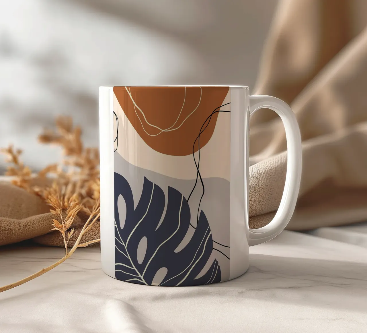 Tropical ceramic mug by Rebecca Clark Wyrick