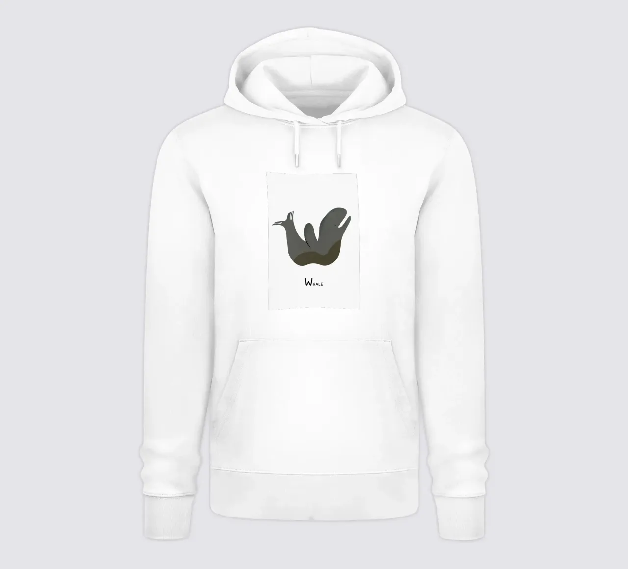 W for Whale felpa con cappuccio da Little Flourishes