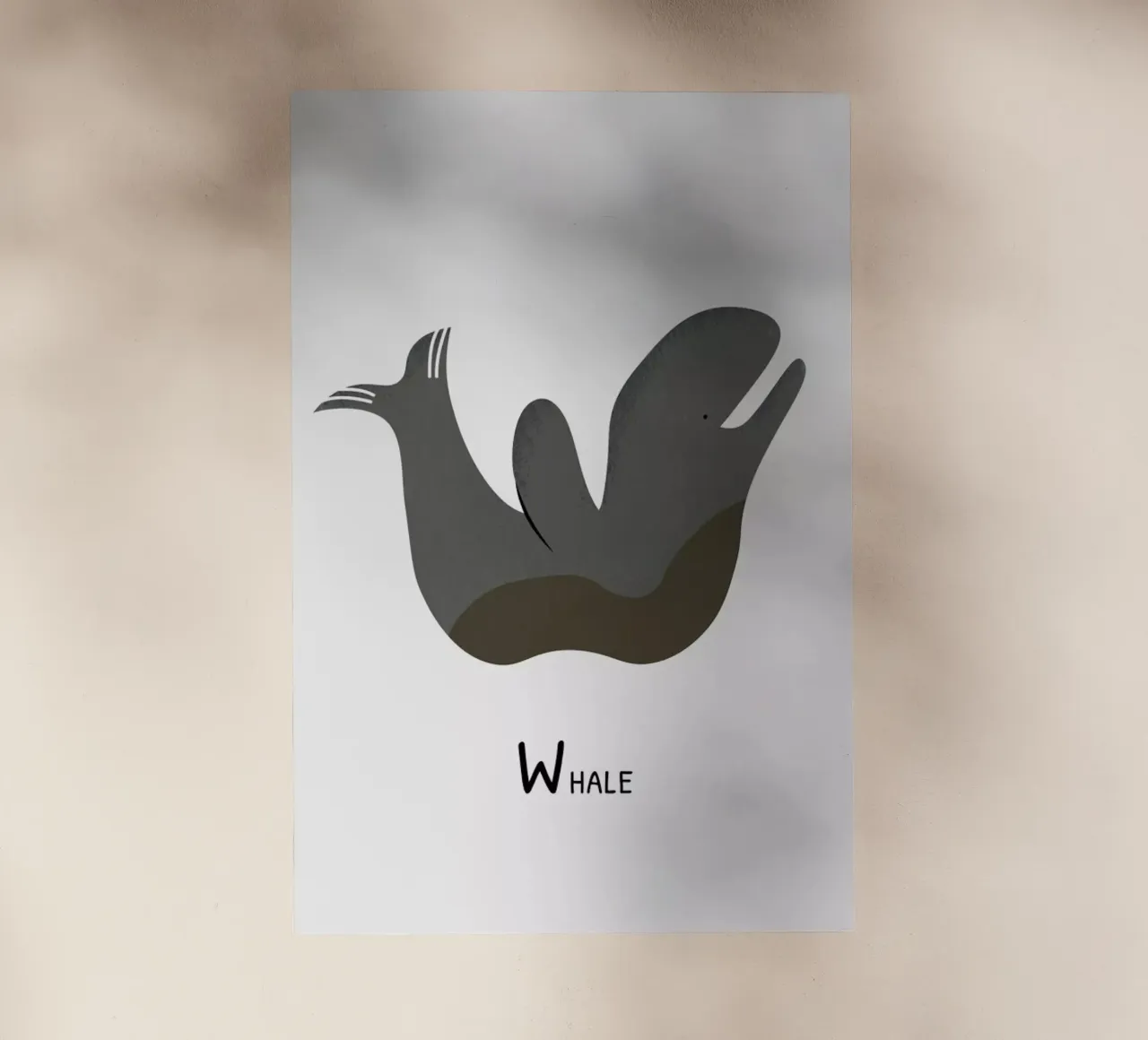 W for Whale pellicola backlit da Little Flourishes