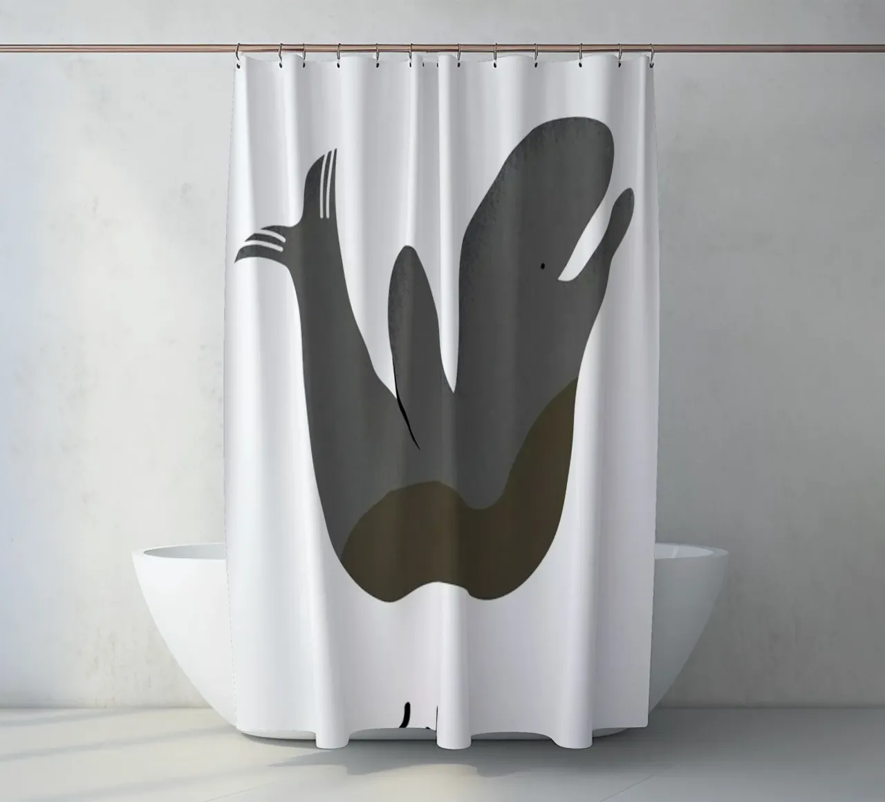 W for Whale tenda da doccia da Little Flourishes