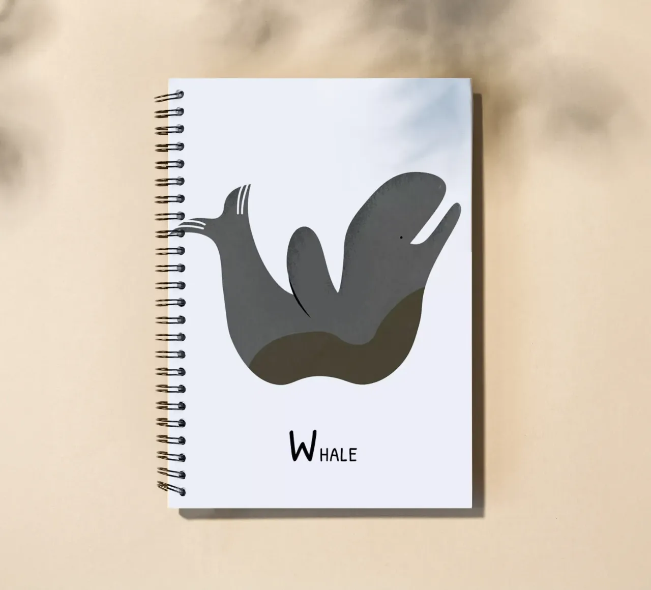 W for Whale spiral notebook by Little Flourishes