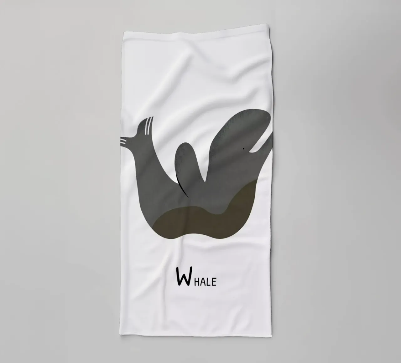 W for Whale asciugamano da bagno da Little Flourishes
