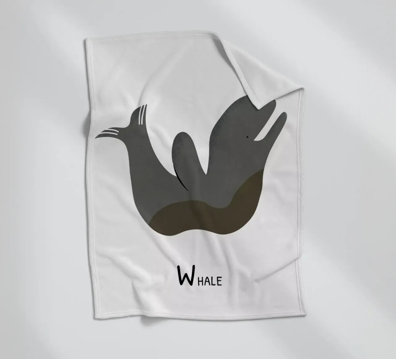 W for Whale coperta in pile da Little Flourishes