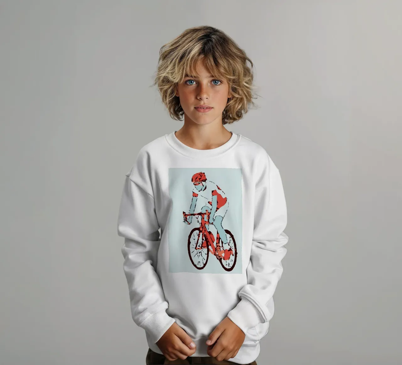 Ciclista Low Poly felpa bambino da Albert S Jacob
