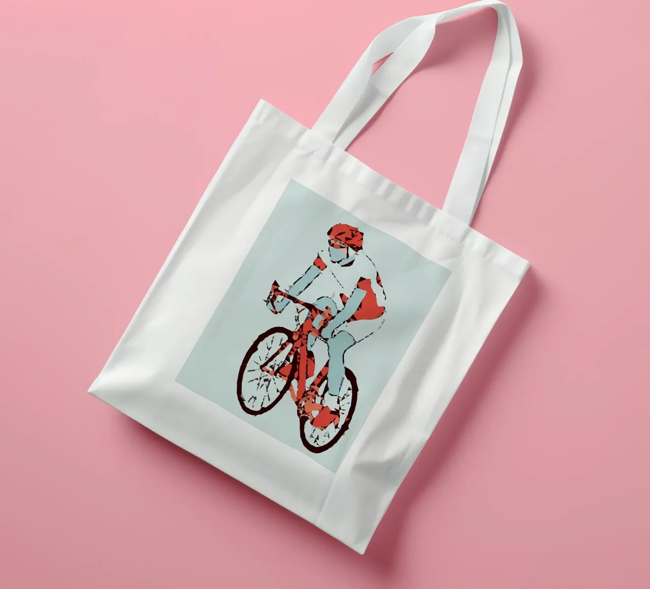 Cycliste Low Poly tote bag de Albert S Jacob