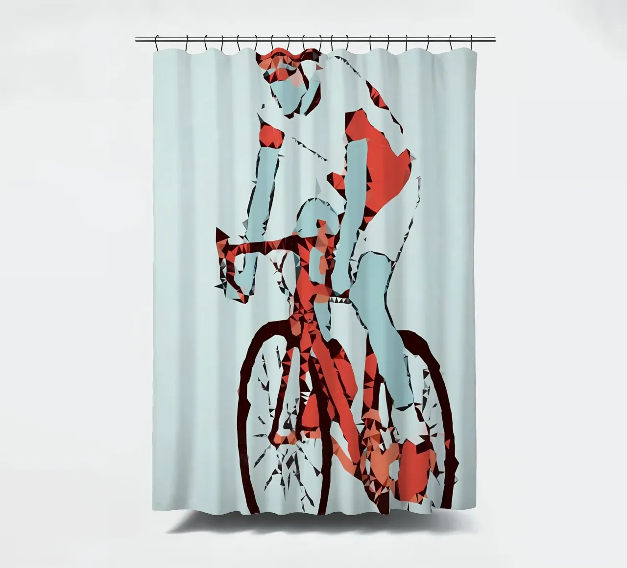 Radfahrer Low Poly Duschvorhang von Albert S Jacob