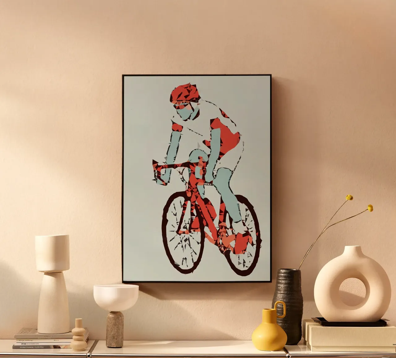 Ciclista Low Poly plexiglass da Albert S Jacob