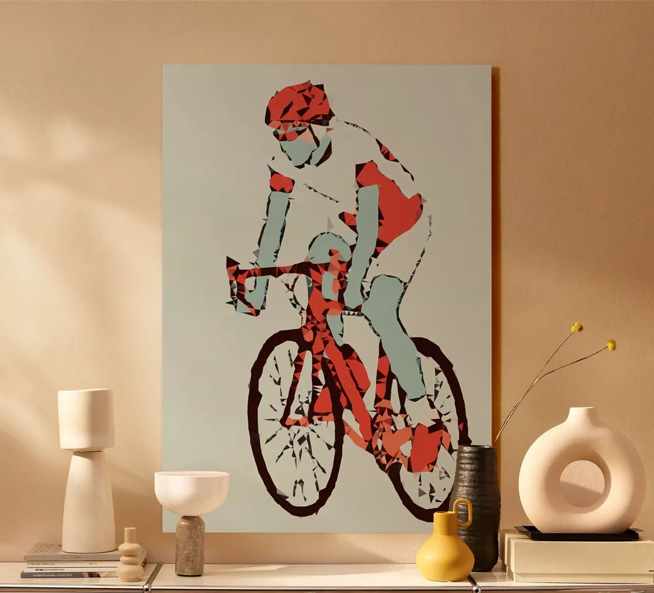 Ciclista Low Poly plexiglass da Albert S Jacob