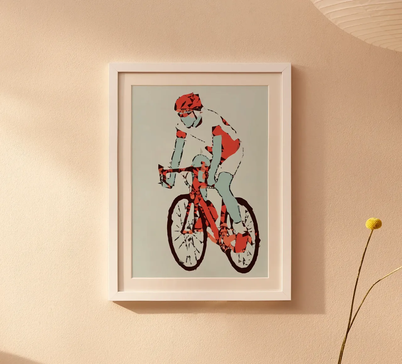 Ciclista Low Poly poster da Albert S Jacob