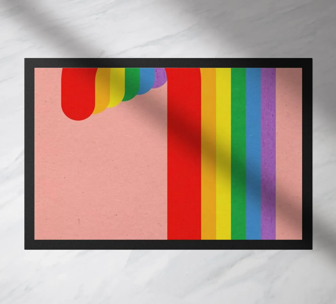 Rainbow Candy Cane Fußmatte von Rosi Feist