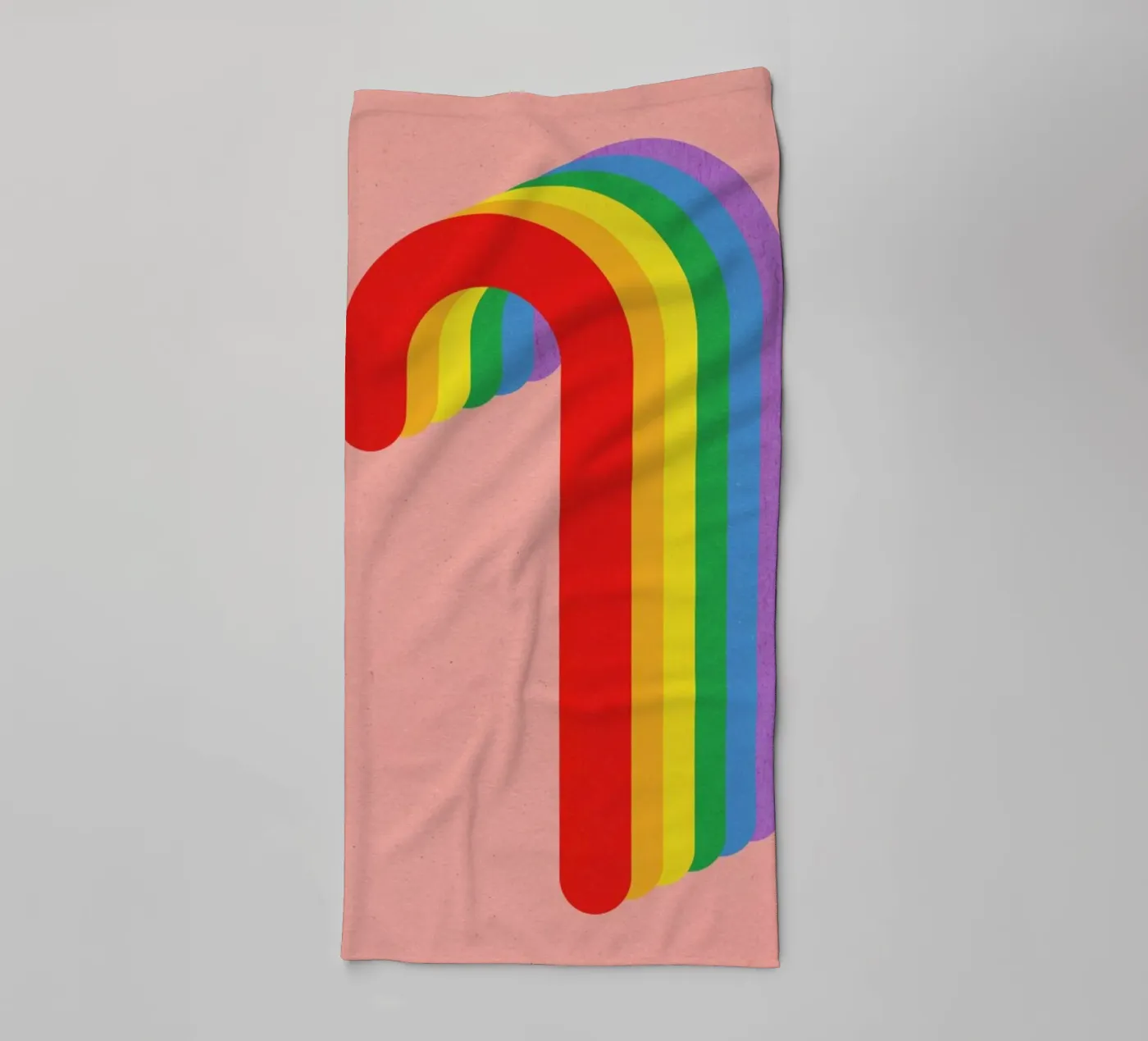 Rainbow Candy Cane towel by Rosi Feist