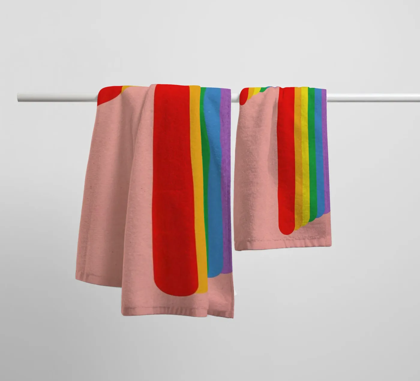 Rainbow Candy Cane towel by Rosi Feist