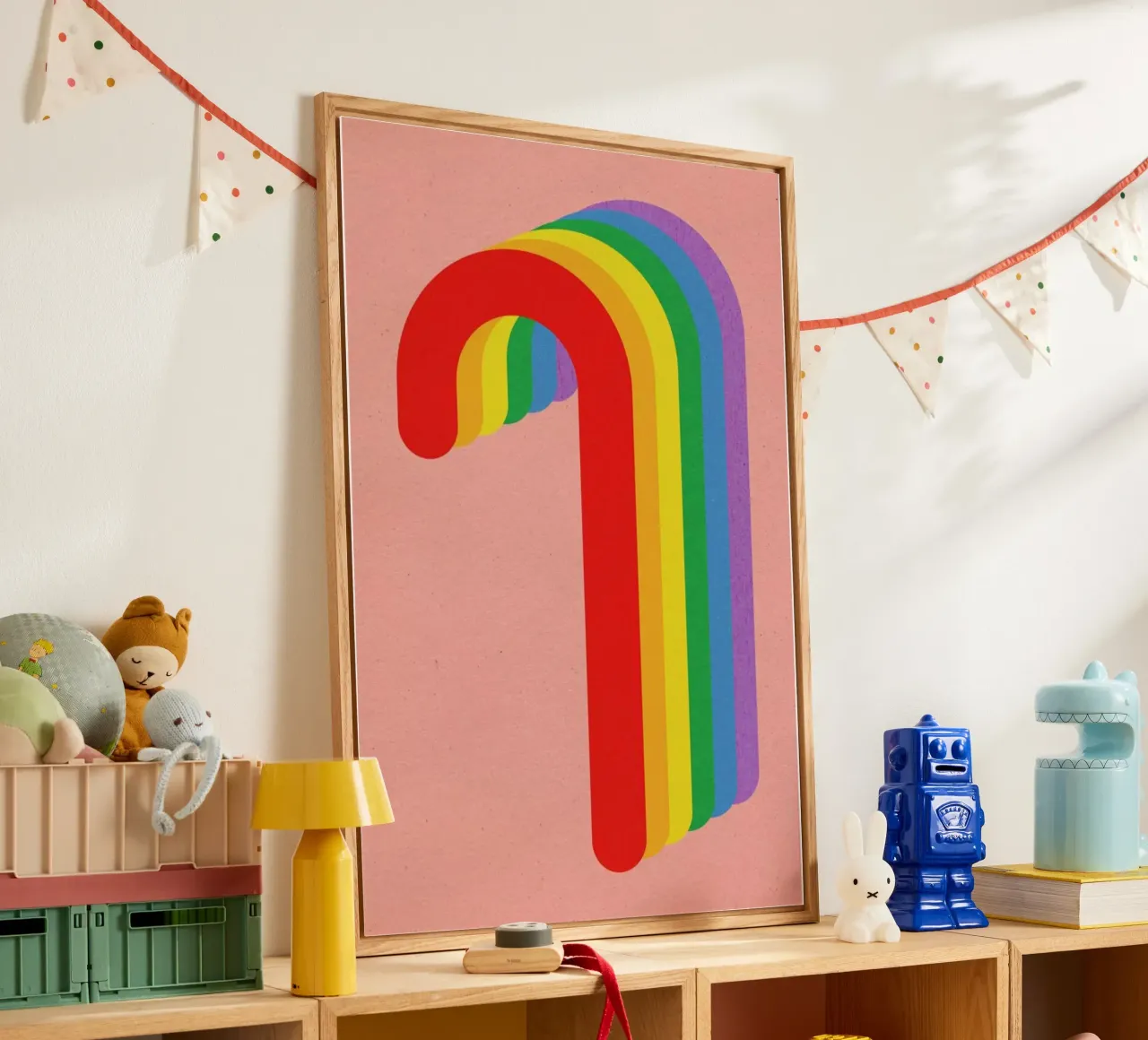 Rainbow Candy Cane acrylic glass by Rosi Feist