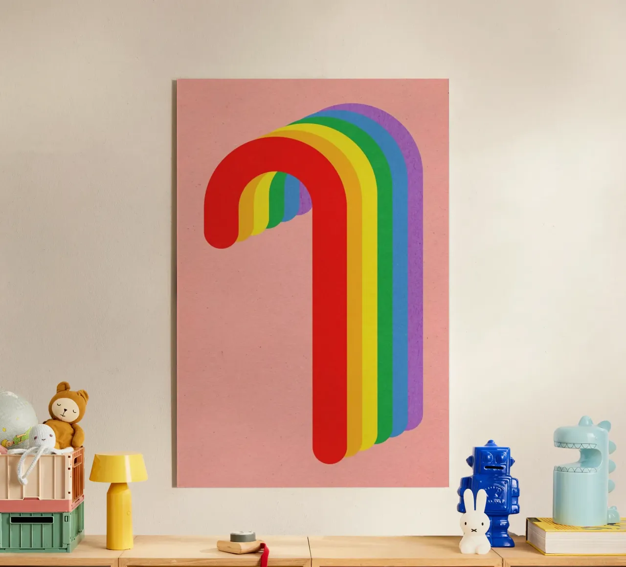 Rainbow Candy Cane acrylic glass by Rosi Feist