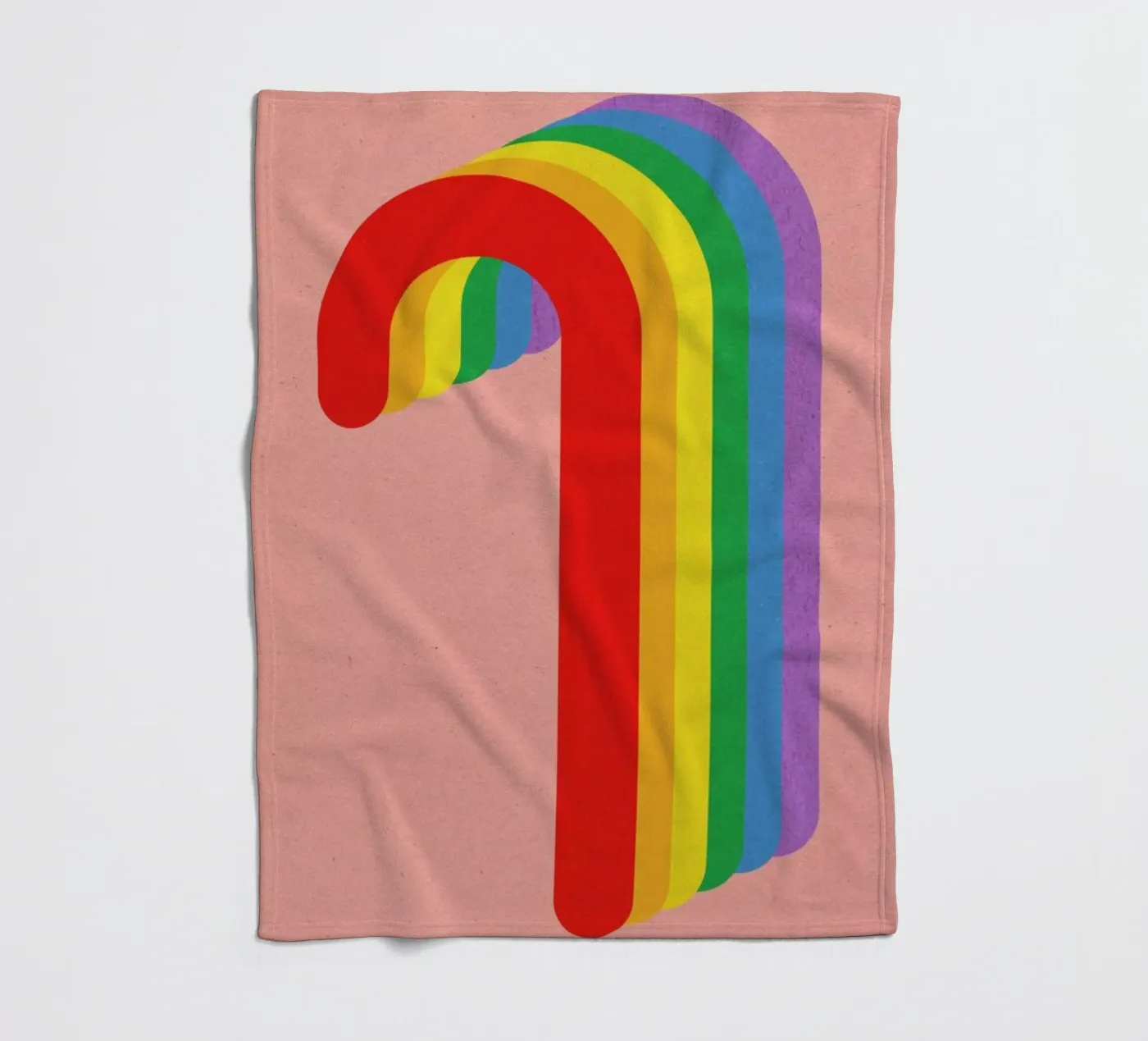 Rainbow Candy Cane Fleecedecke von Rosi Feist