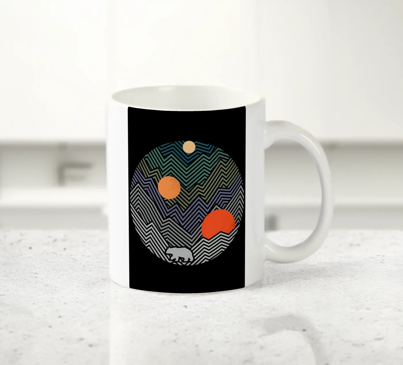 A Bear Geometry ceramic mug by James M Coyle