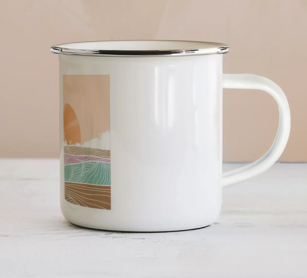 Abstract Mountain art enamel mug by James M Coyle