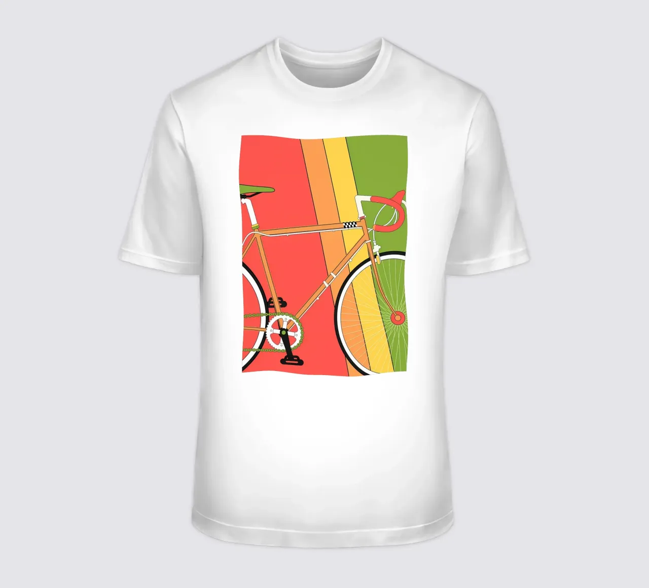 Retro Bicycle Illustration Colorful t-shirt by Albert S Jacob