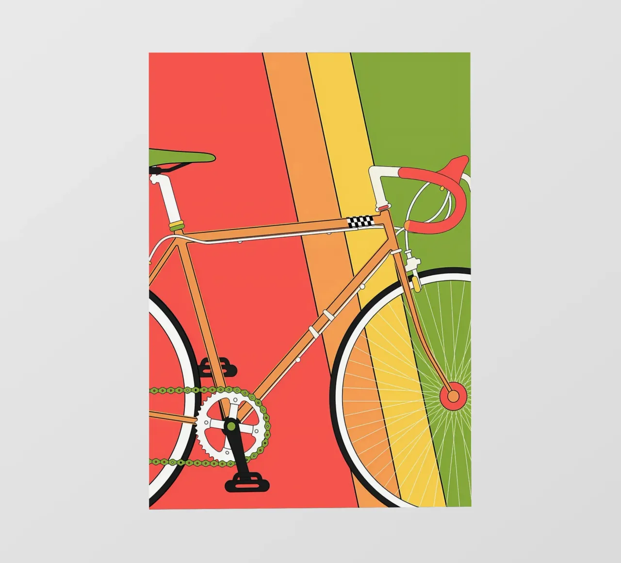 Bicyclette rétro Illustration colorée film rétro-éclairé de Albert S Jacob