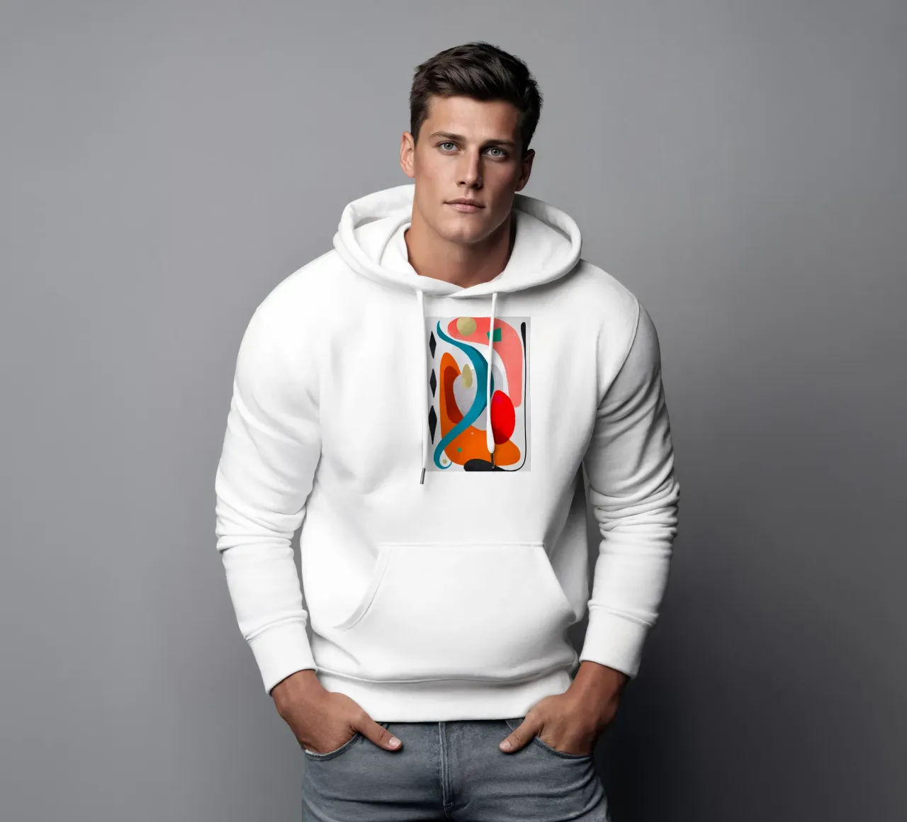 Arte astratta con forme colorate felpa con cappuccio da Rebecca Clark Wyrick