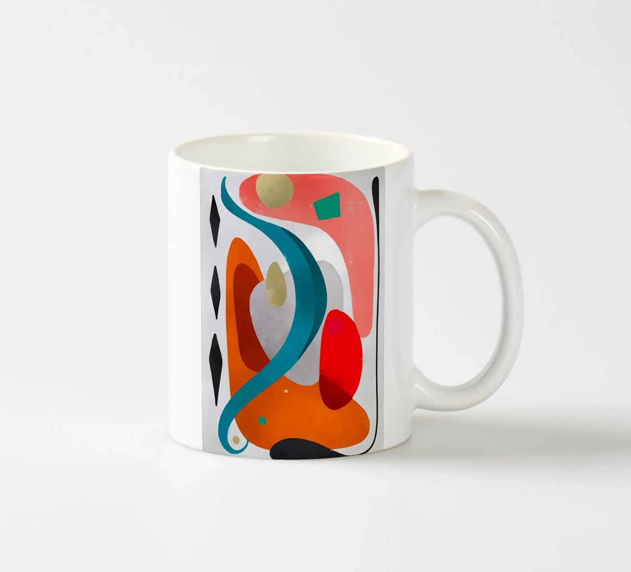 Arte astratta con forme colorate tazza in ceramica da Rebecca Clark Wyrick
