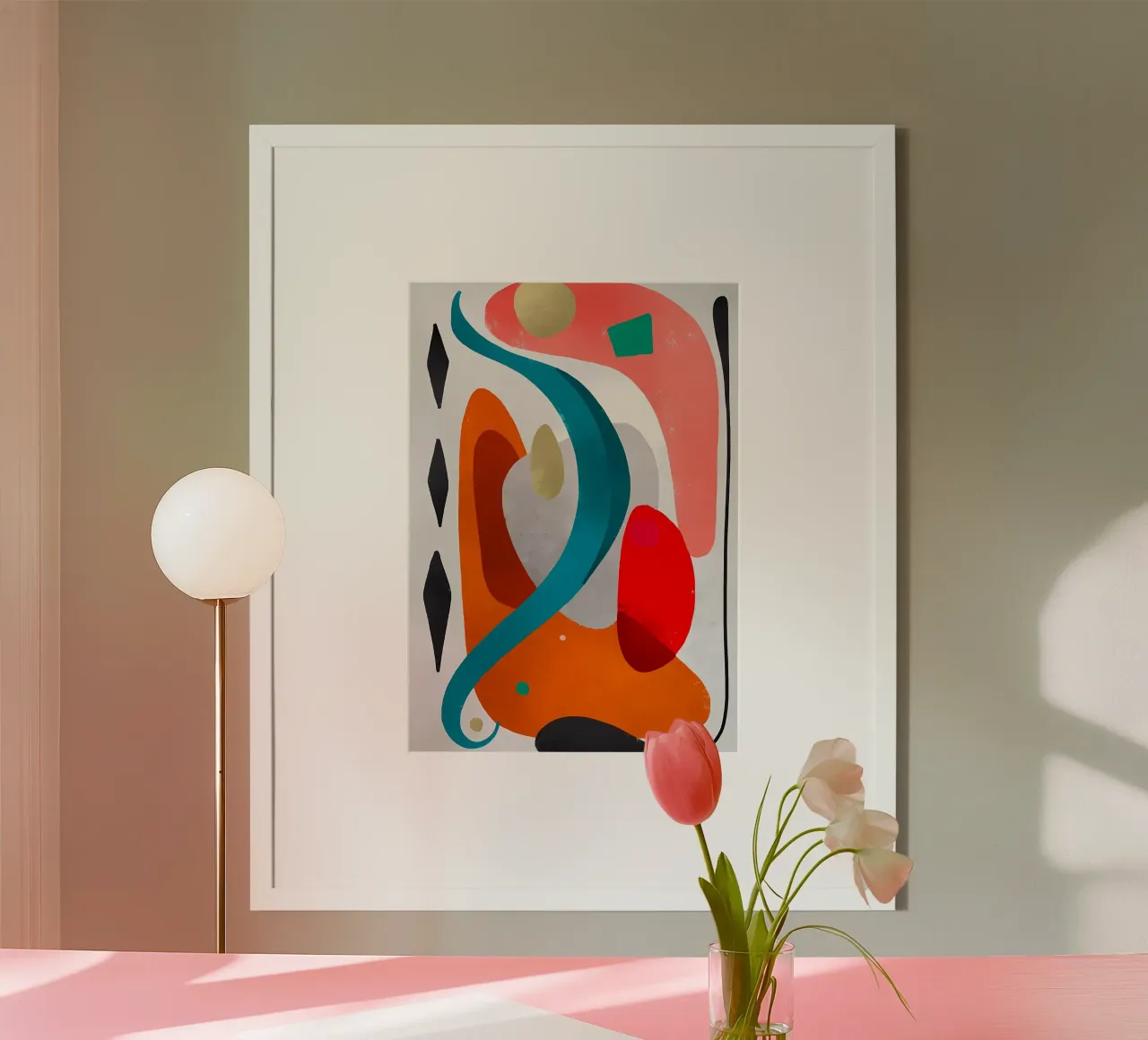 Abstract Art with Colorful Shapes hahnemühle by Rebecca Clark Wyrick