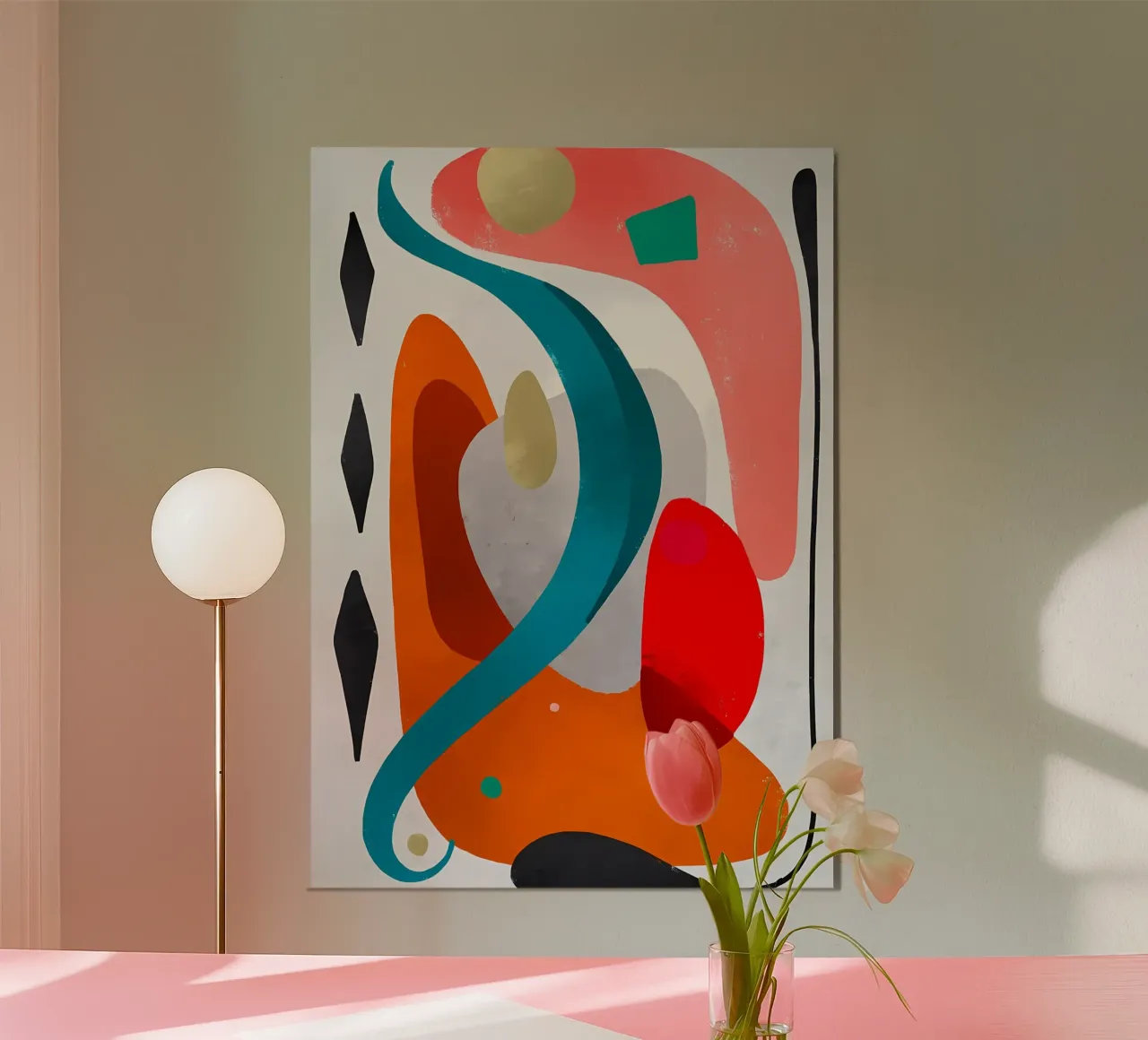 Abstract Art with Colorful Shapes hahnemühle by Rebecca Clark Wyrick