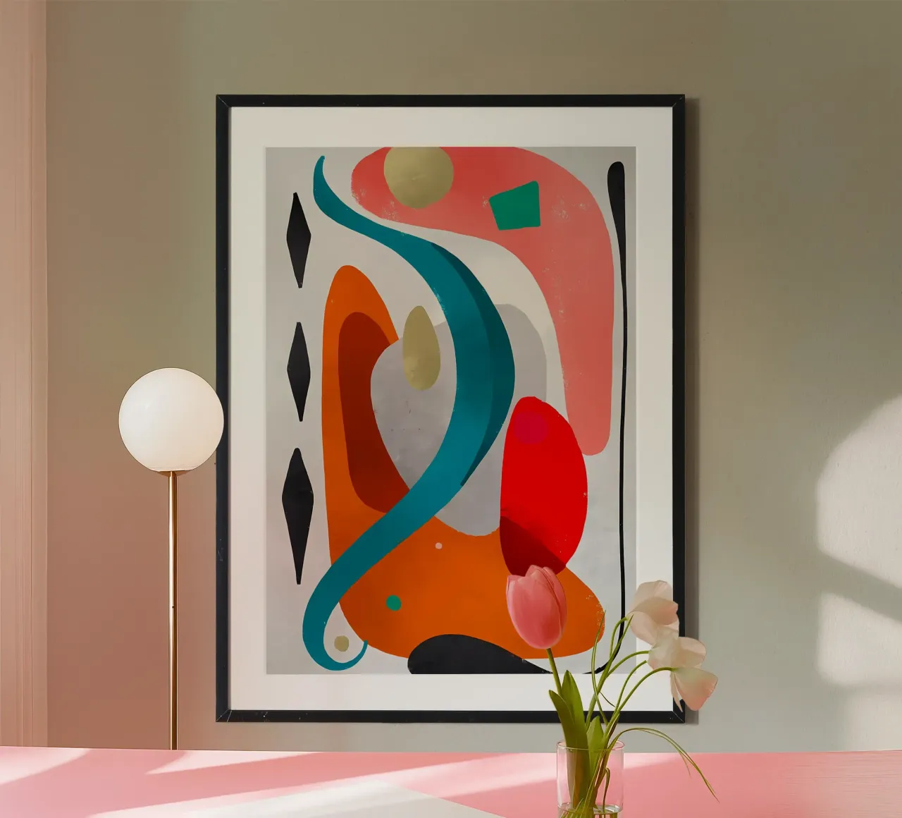Abstract Art with Colorful Shapes hahnemühle by Rebecca Clark Wyrick