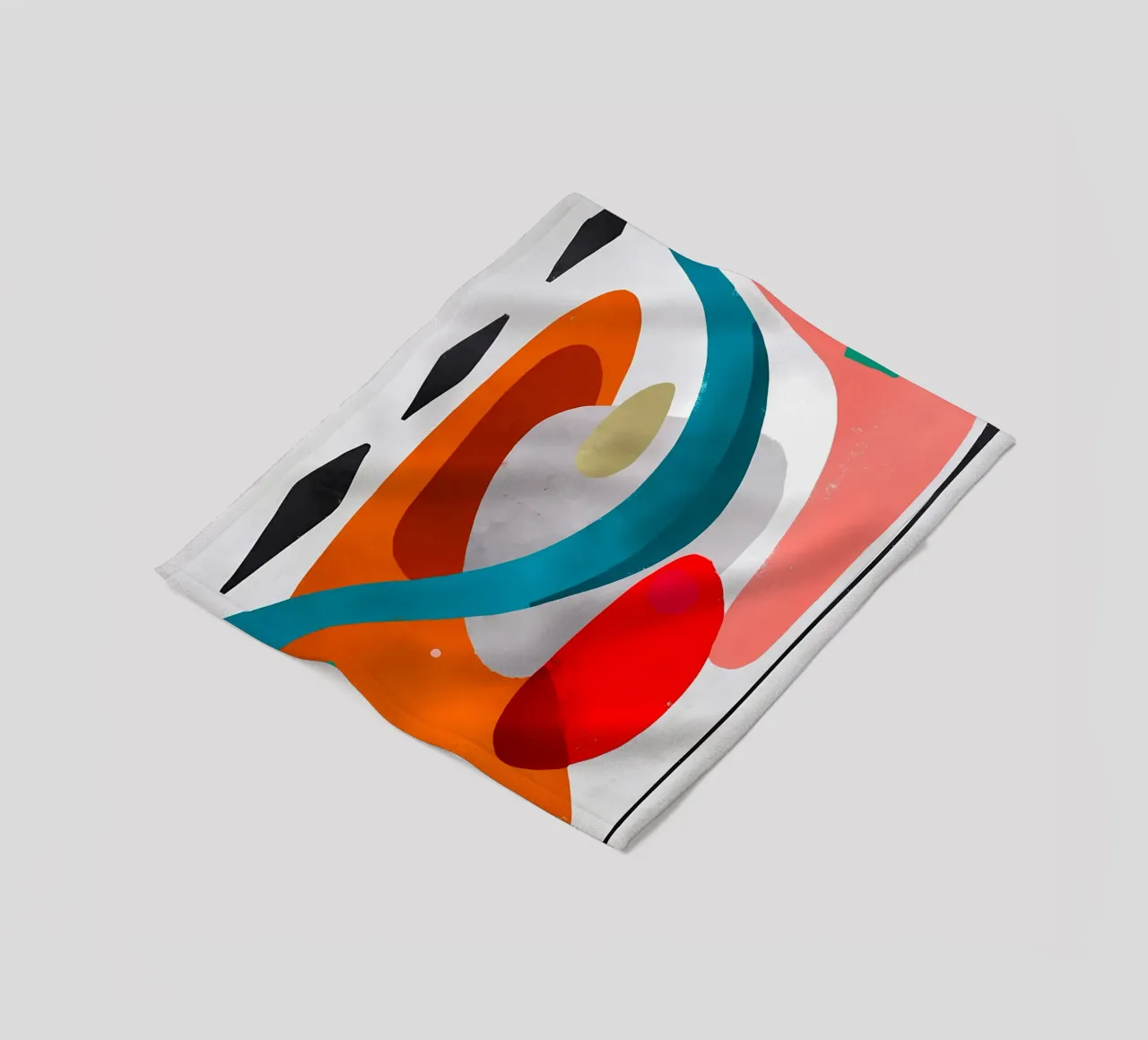 Arte astratta con forme colorate coperta in pile da Rebecca Clark Wyrick