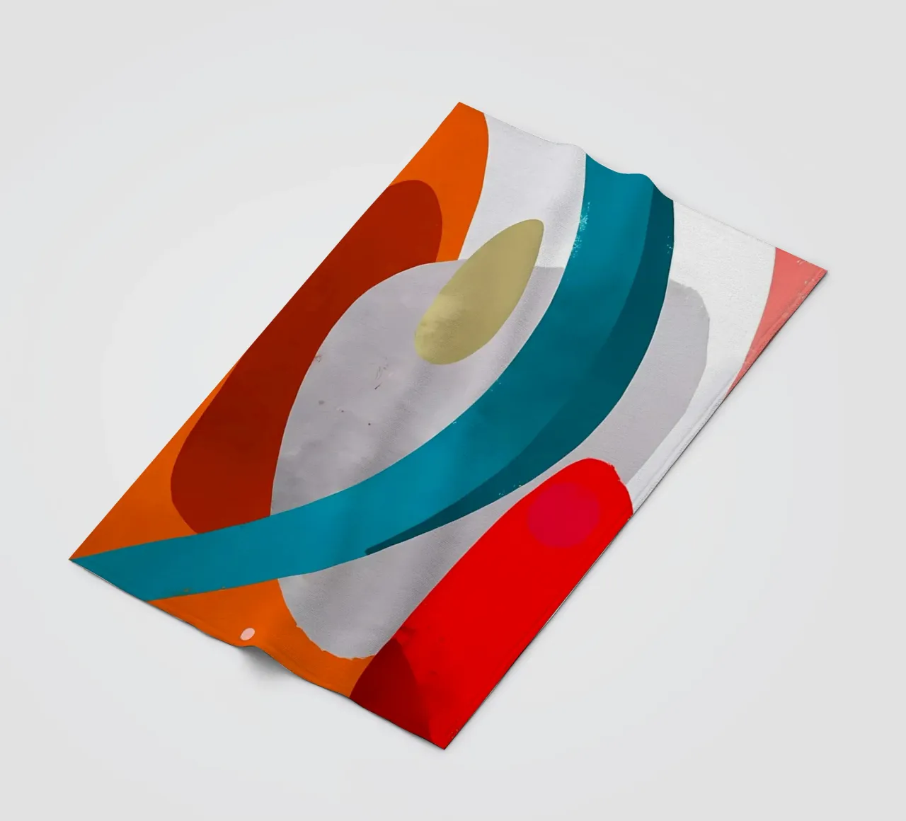 Arte astratta con forme colorate coperta in pile da Rebecca Clark Wyrick