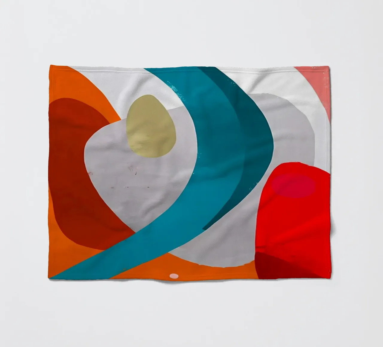 Arte astratta con forme colorate coperta in pile da Rebecca Clark Wyrick
