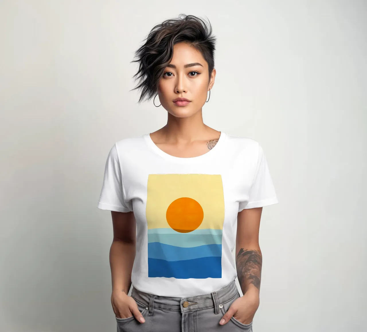 Tropical beach 2 women's fitted t-shirt by James M Coyle