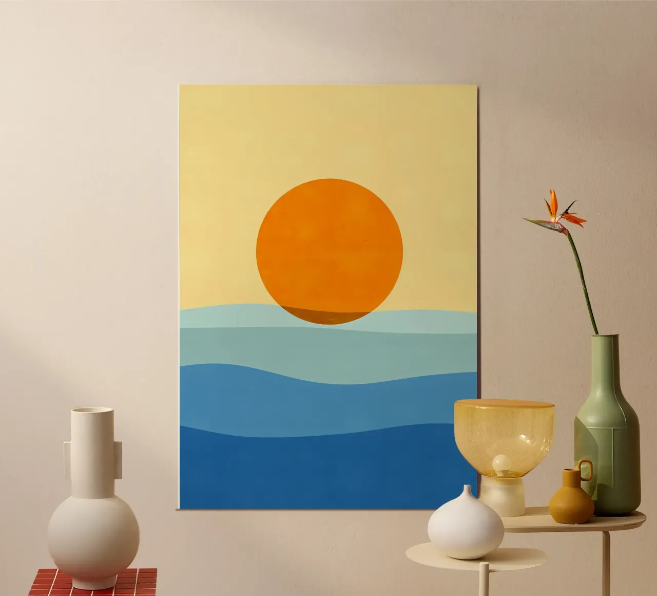 Plage tropicale 2 poster avec cadre en bois de James M Coyle