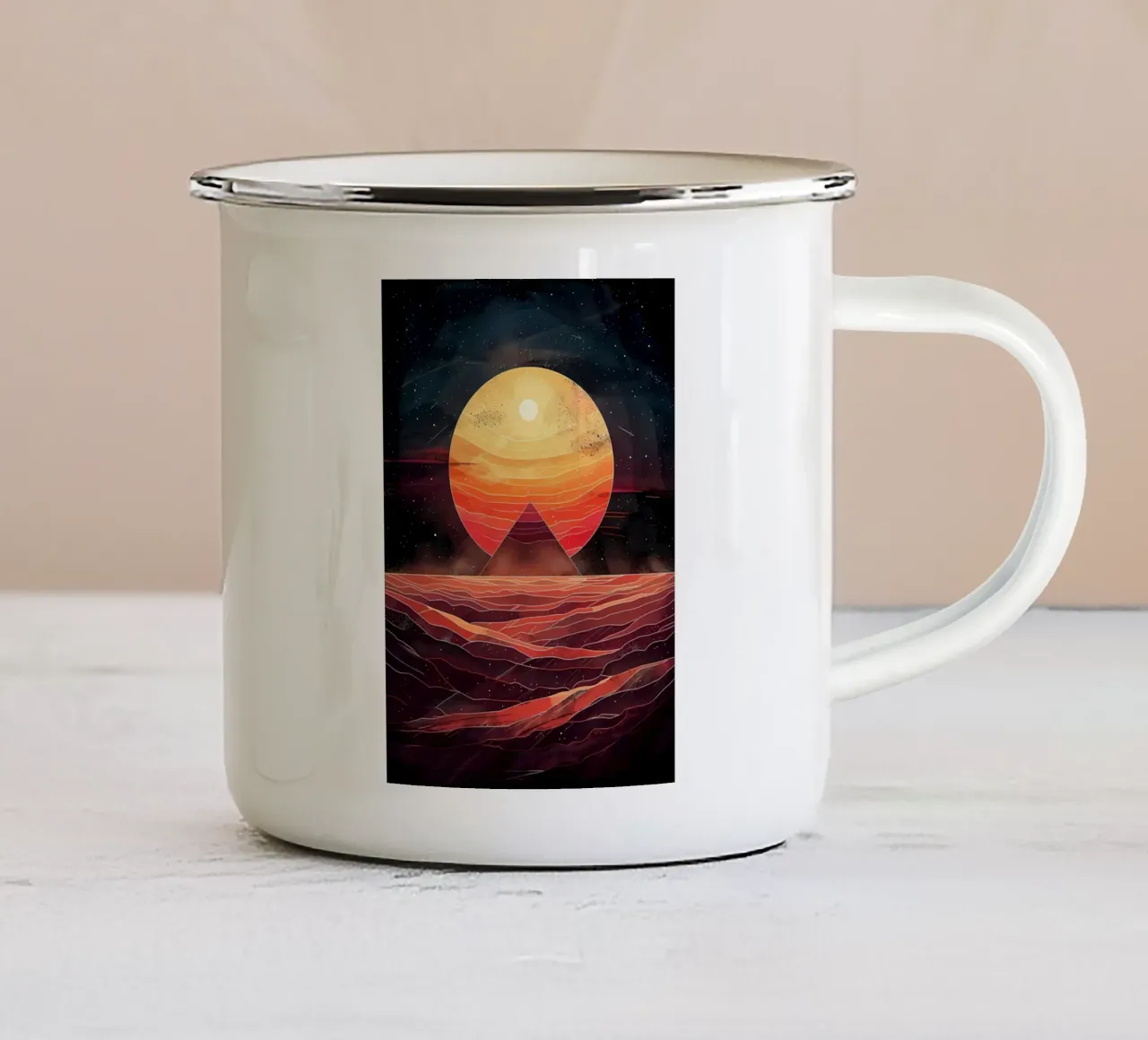 Desert Sun tazza in smalto da James M Coyle