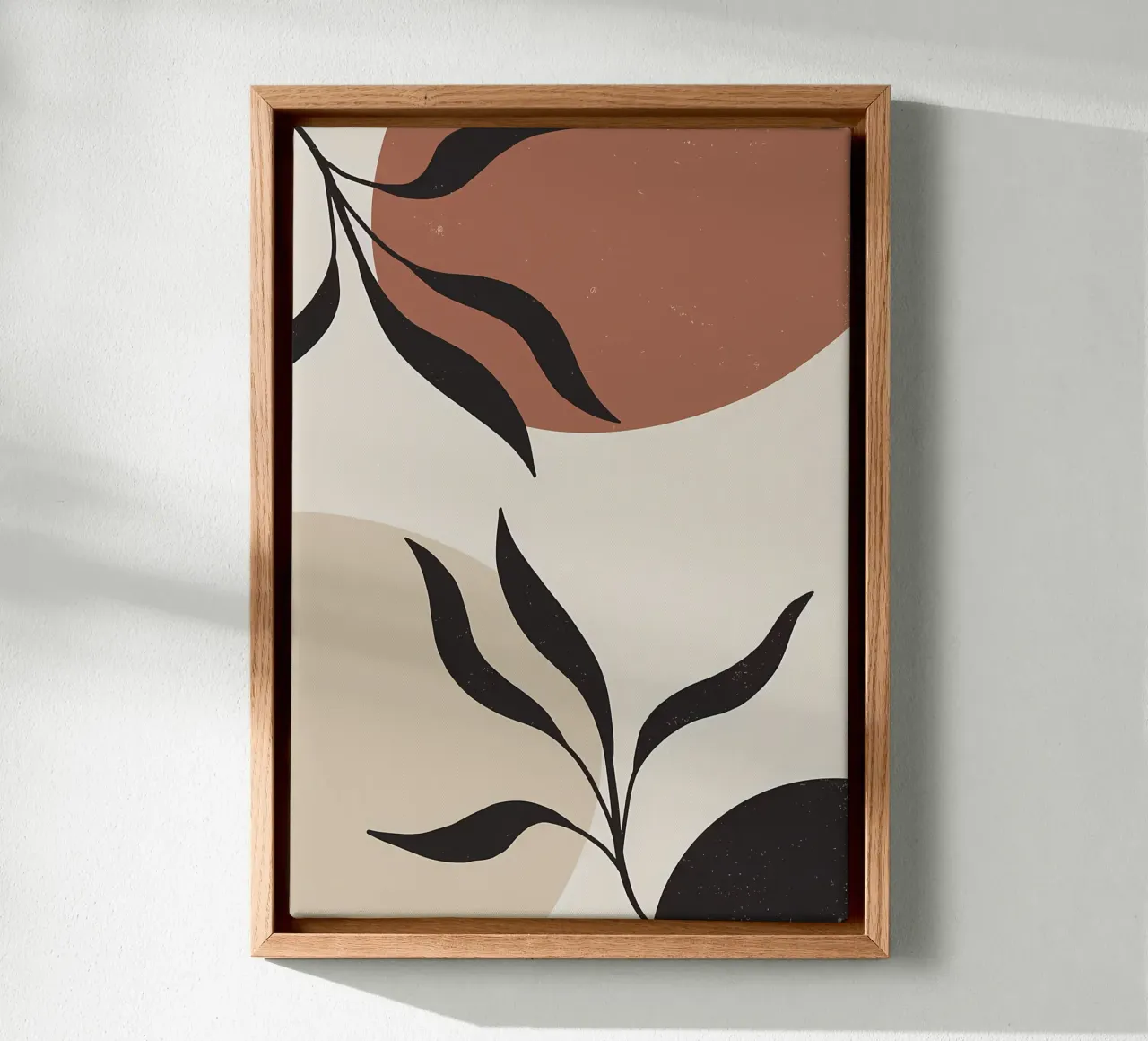 Boho Leaves Vintage Art canvas by Rebecca Clark Wyrick