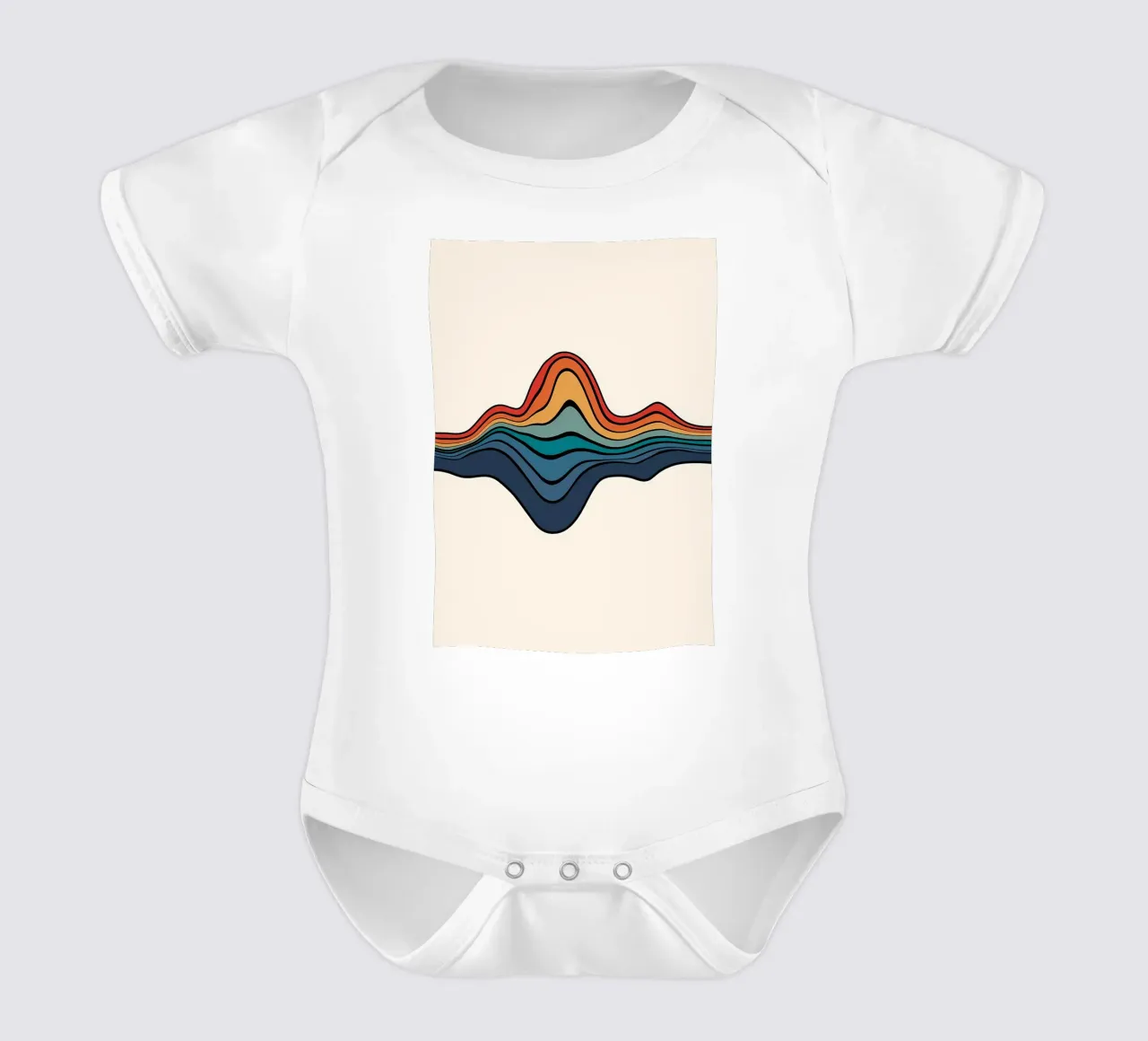 Onde colorate astratte body neonato maniche corte da James M Coyle