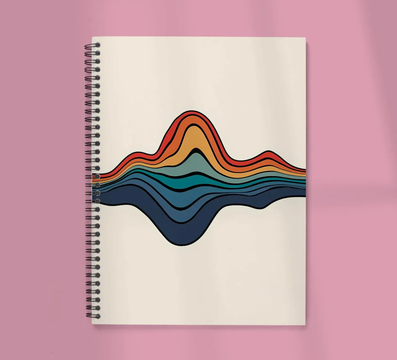 Abstract Colorful Waves spiral notebook by James M Coyle