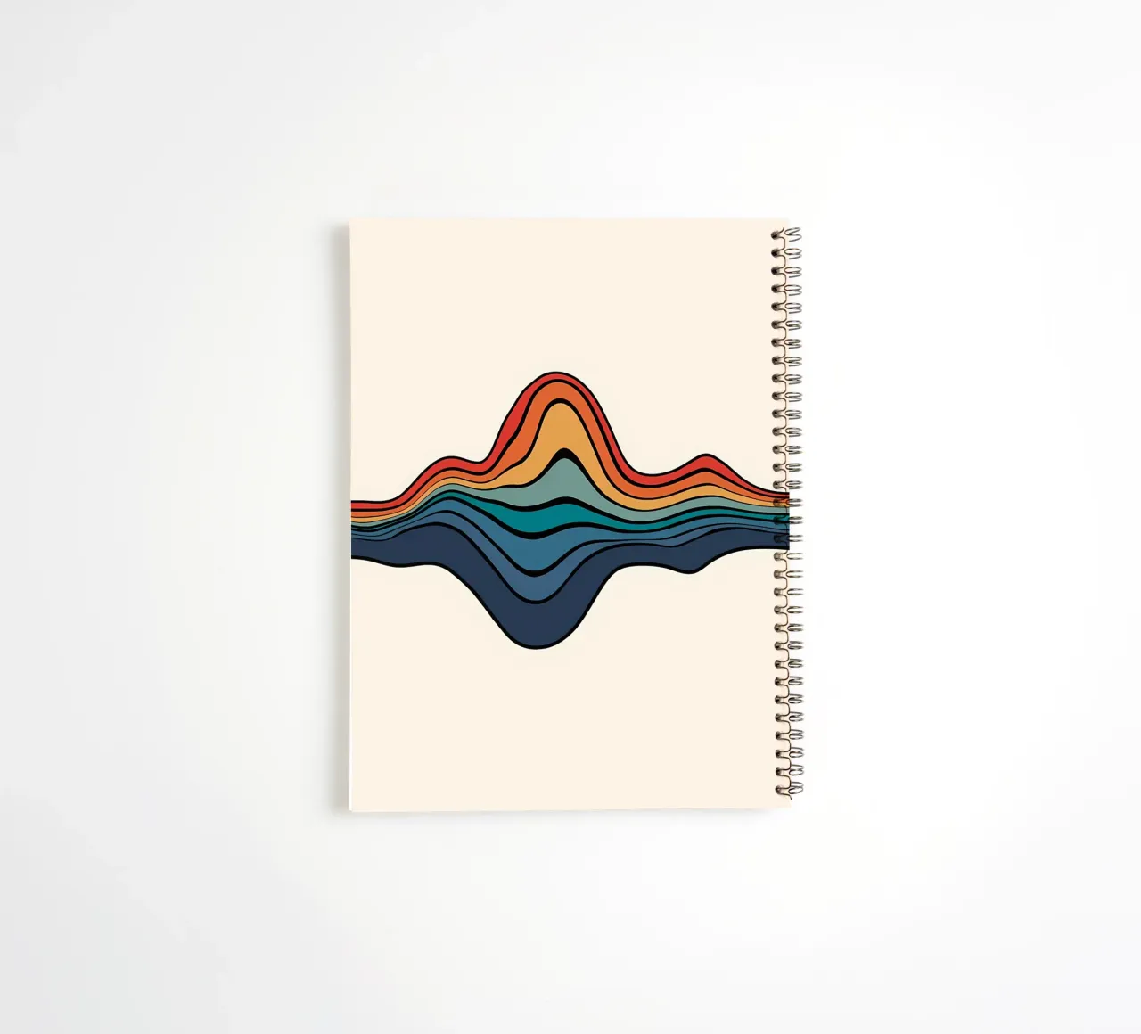 Abstract Colorful Waves spiral notebook by James M Coyle