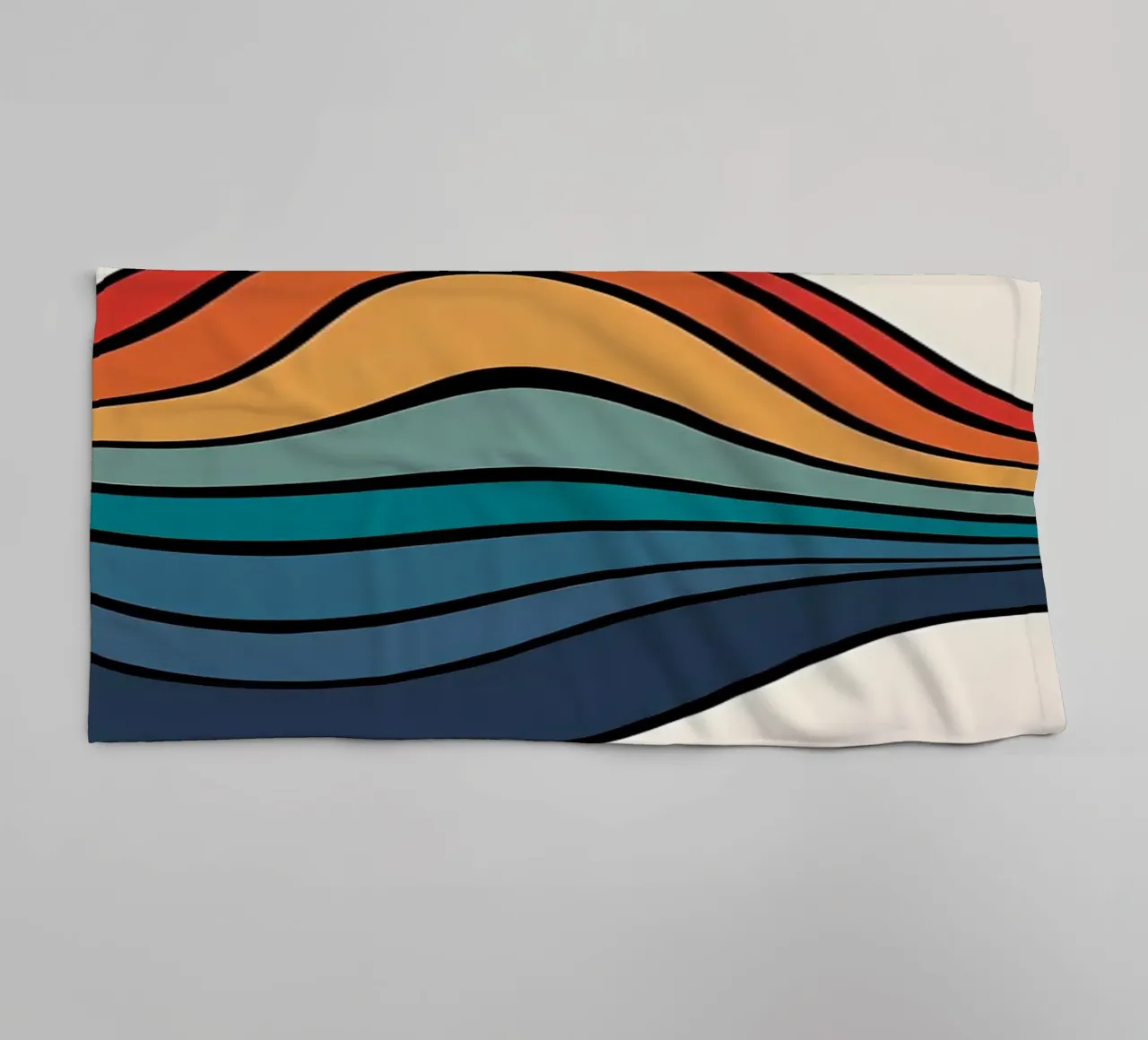 Abstract Colorful Waves towel by James M Coyle