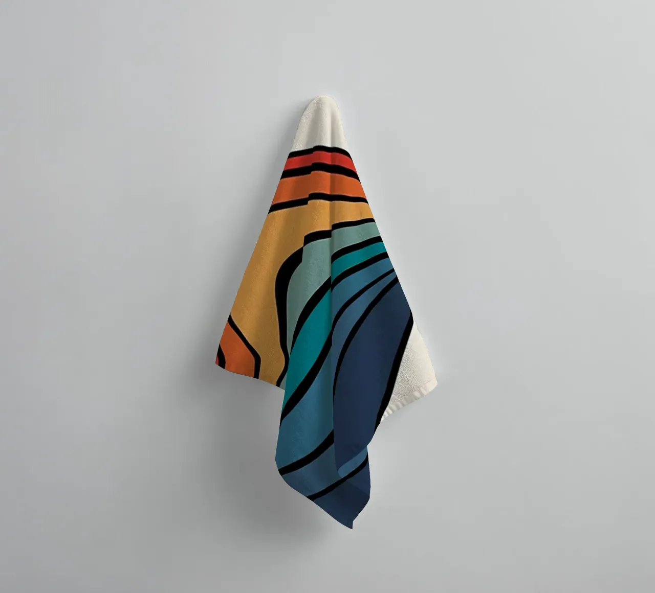 Abstract Colorful Waves towel by James M Coyle