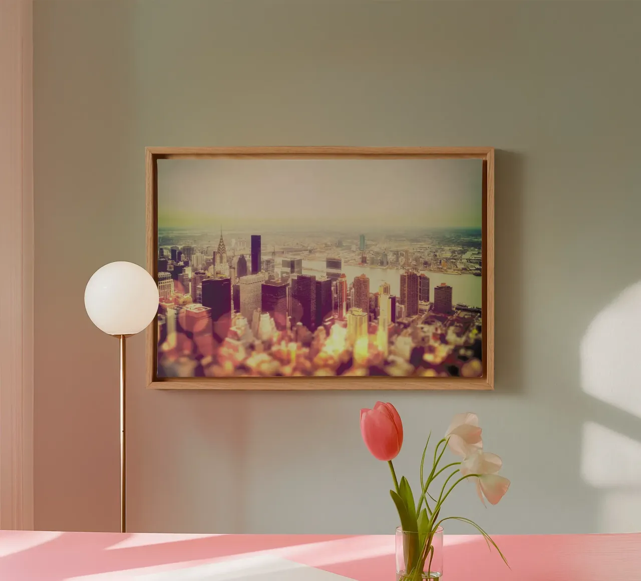 Manhattan’s Skyline canvas met Baklijst van JaySan Studio