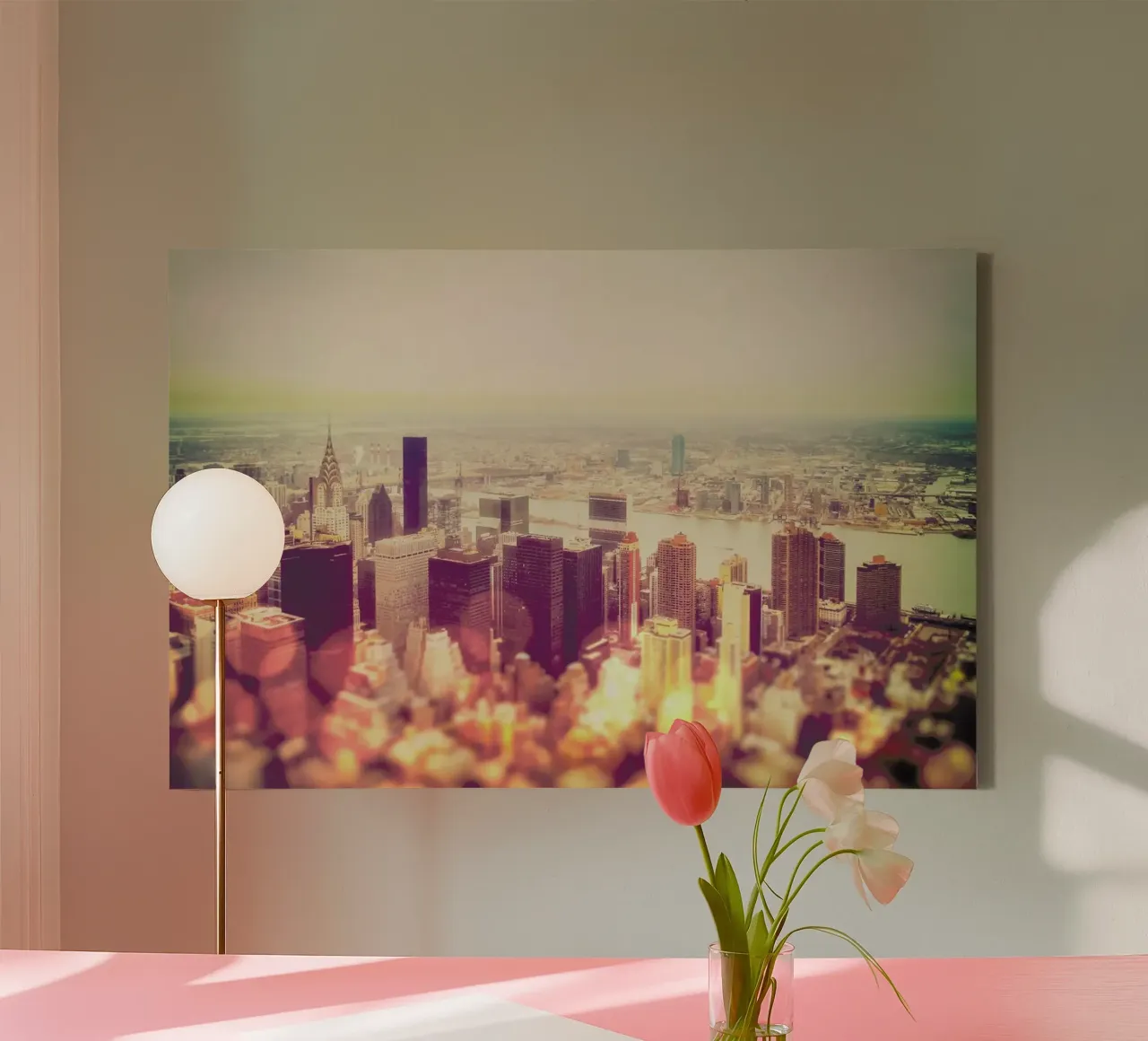 Manhattan’s Skyline canvas met Baklijst van JaySan Studio