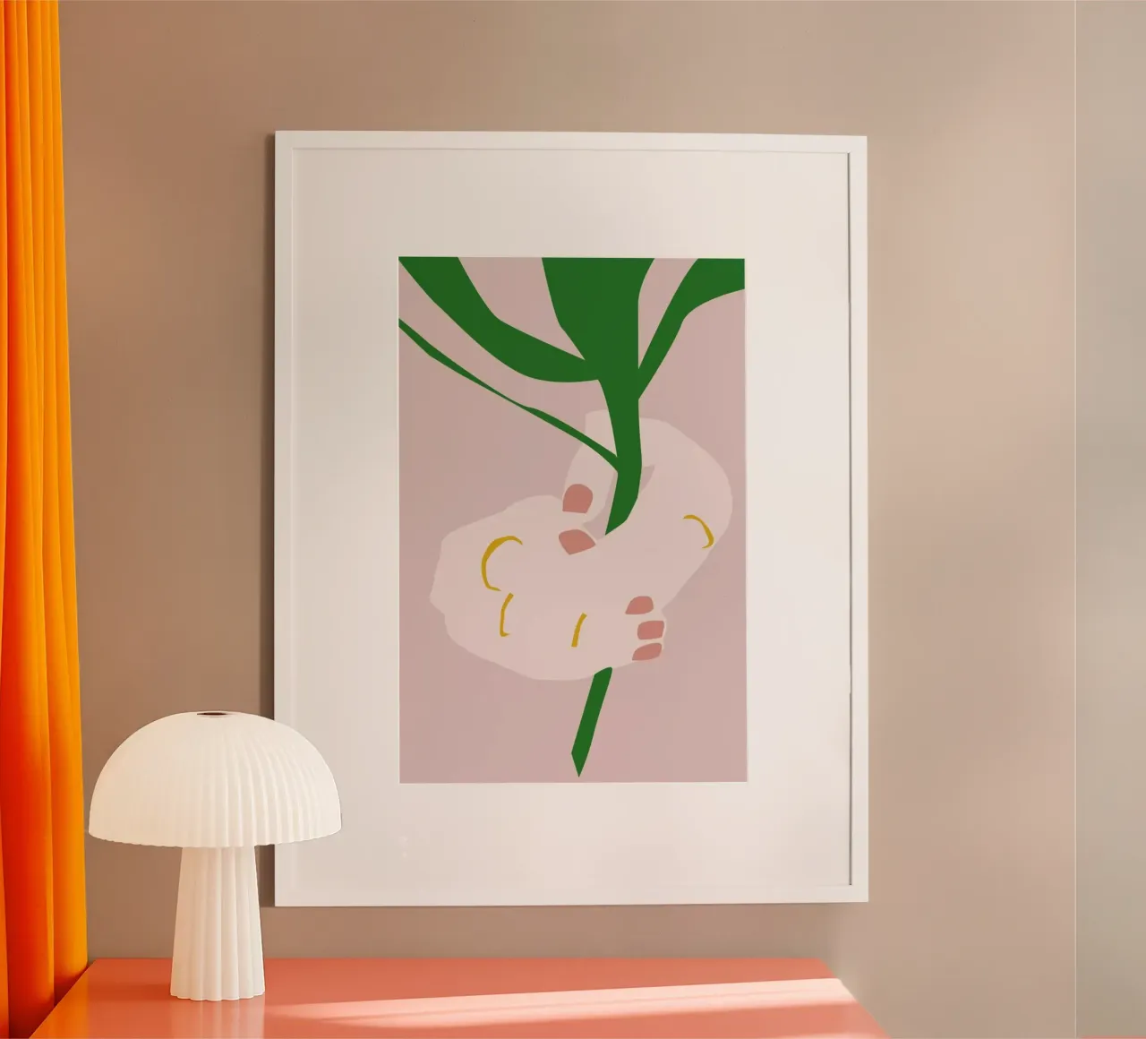 Flower For You poster con telaio in legno da Helena Ravenne