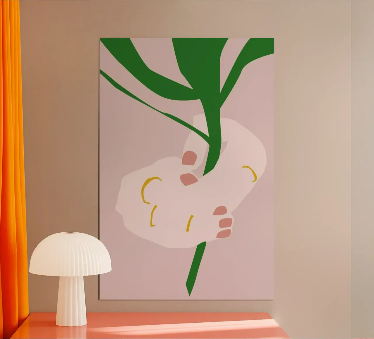 Flower For You poster con telaio in legno da Helena Ravenne