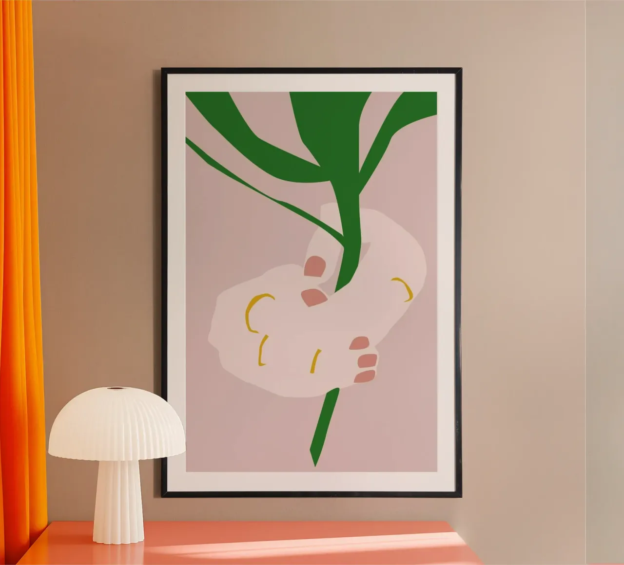 Flower For You poster con telaio in legno da Helena Ravenne